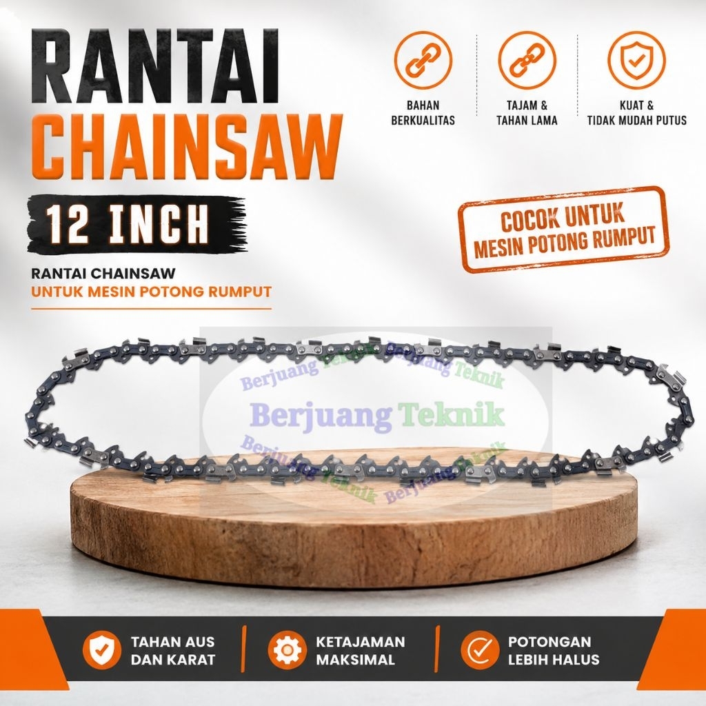 RANTAI CHAINSAW MINI 12 INCH UNTUK MESIN POTONG RUMPUT || RANTAI CHAINSAW MESIN POTONG RUMPUT