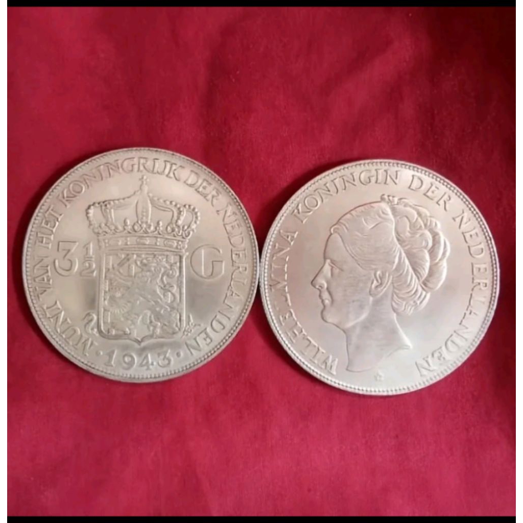 KOIN SILVER WILHELMINA NEDERLAND KOIN GULDEN