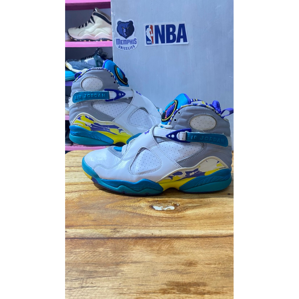 sepatu Air Jordan 8 Retro 'White Aqua