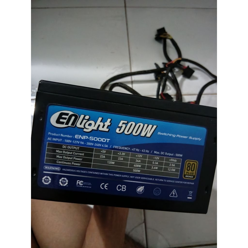 PSU Enlight 500W 80+ Bronze (ENP500DT)