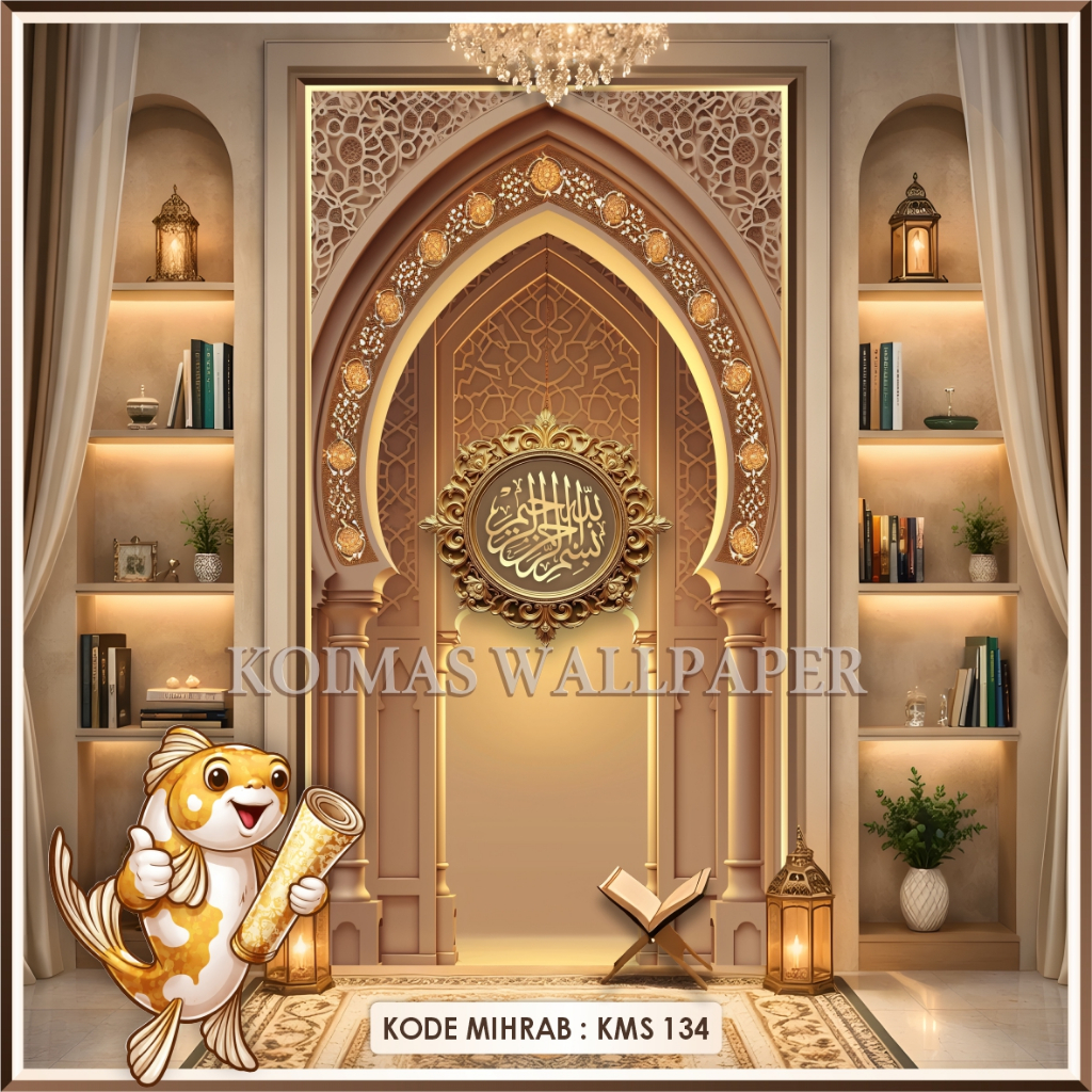 Stiker Mihrab Mushola 3D Wallpaper Dekorasi Dinding Mihrab Mushola Rumah Elegan Stiker Dinding Mihra