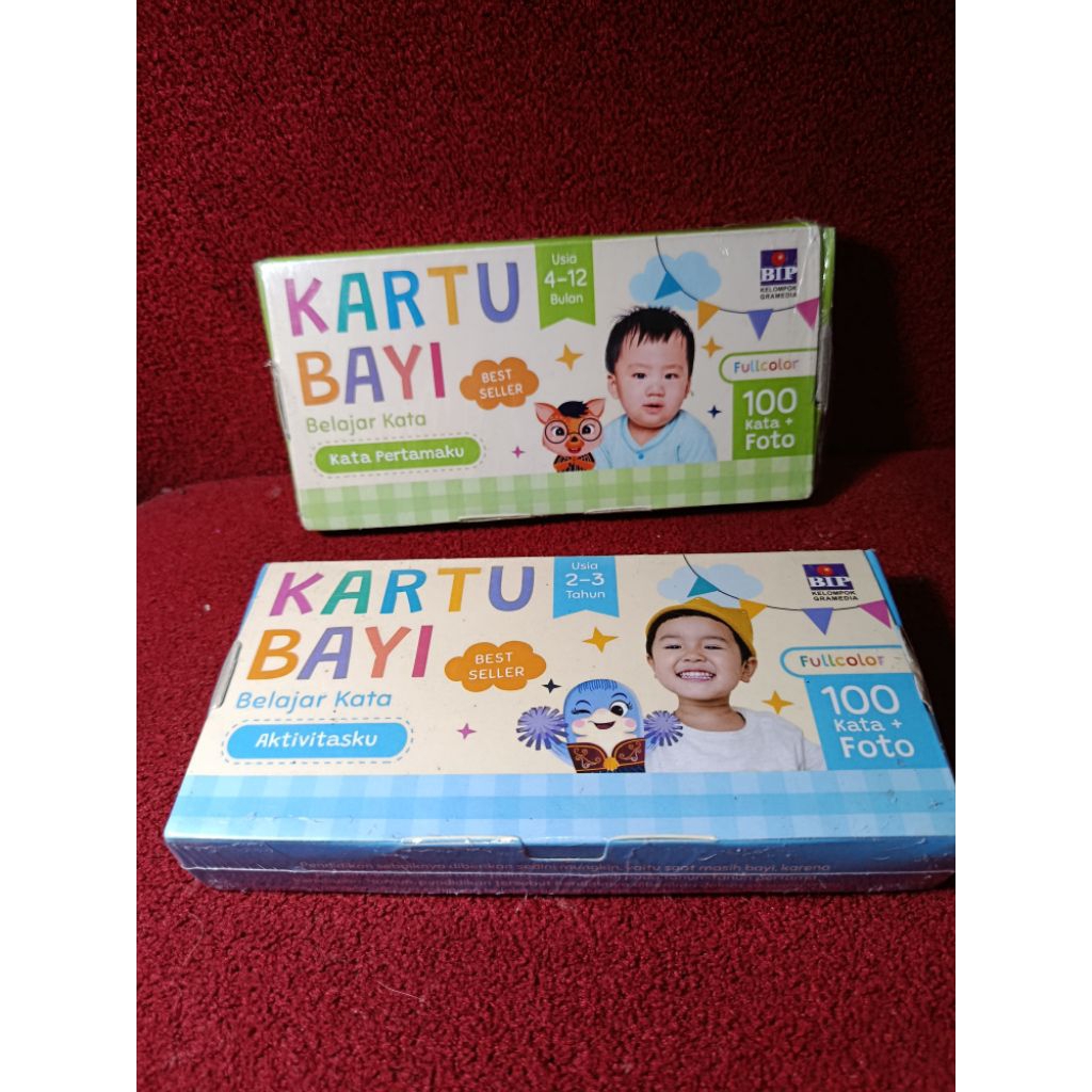 original segel kartu bayi belajar kata full colour BIP