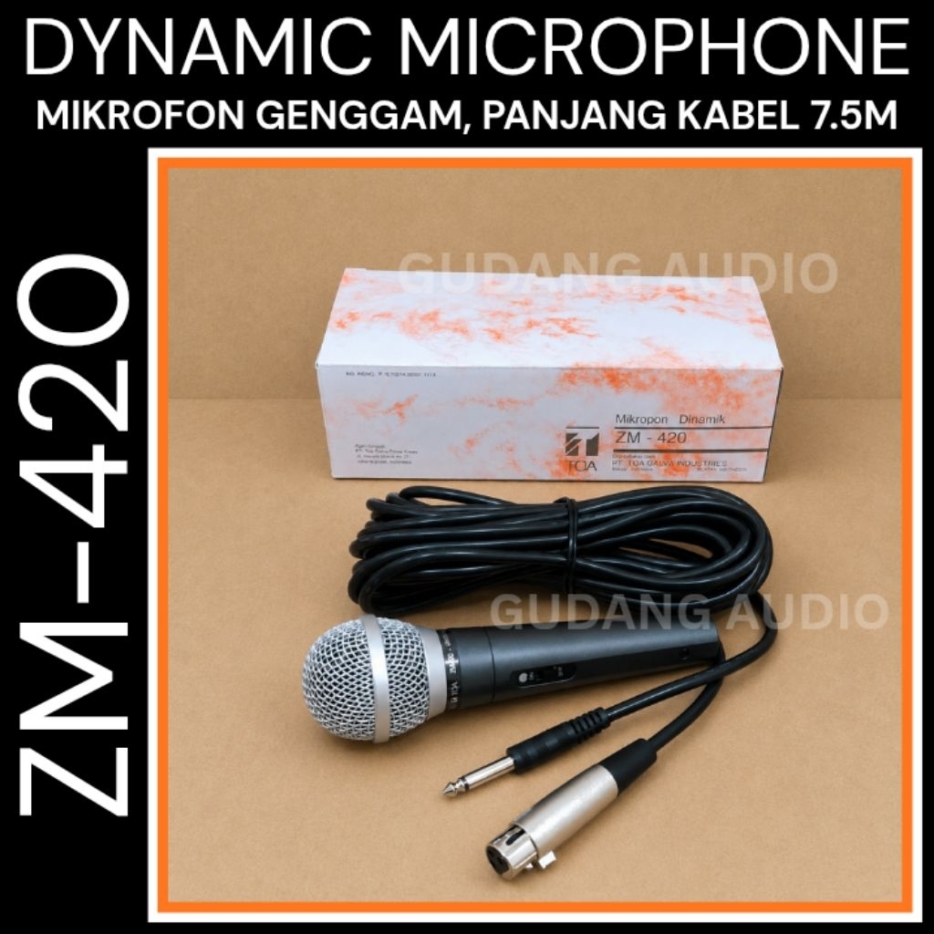 MIC MIKROFON KABEL TOA ZM-420 ZM 420 MICROPHONE TOA ORIGINAL