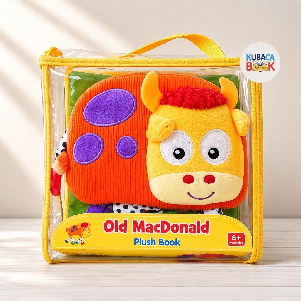 Old MacDonald Plush Book | Soft Cloth Book Bayi | Sensory Book Anak English