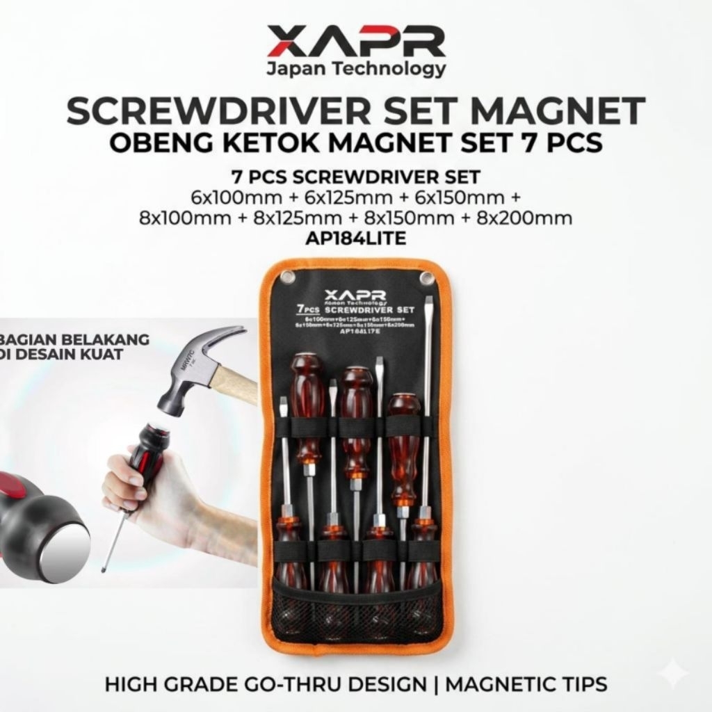 XAPR AP184LITE OBENG KETOK FULLSET EKONOMIS untuk rumahan dan bengkel plus min lengkap