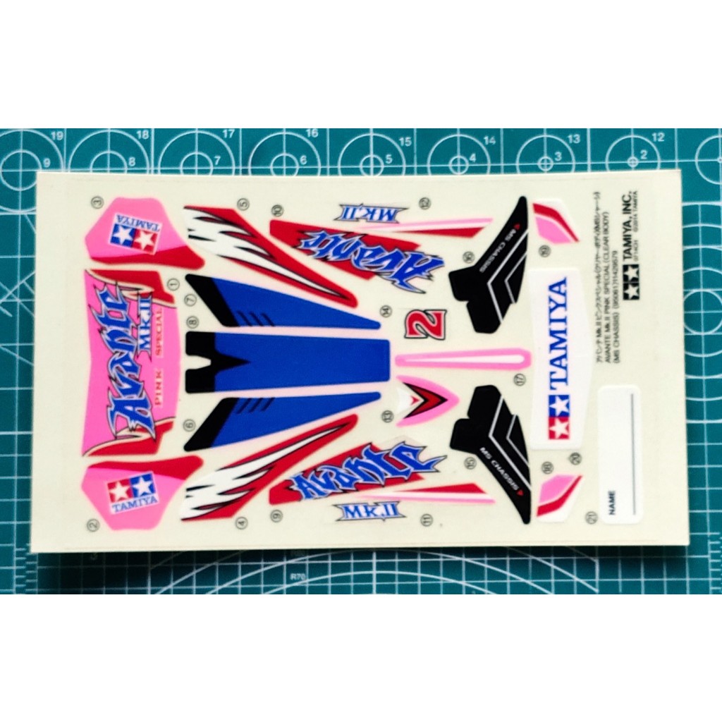 Tamiya 95061 Decal Sticker Avante Mk. II Pink Special (Clear Body)