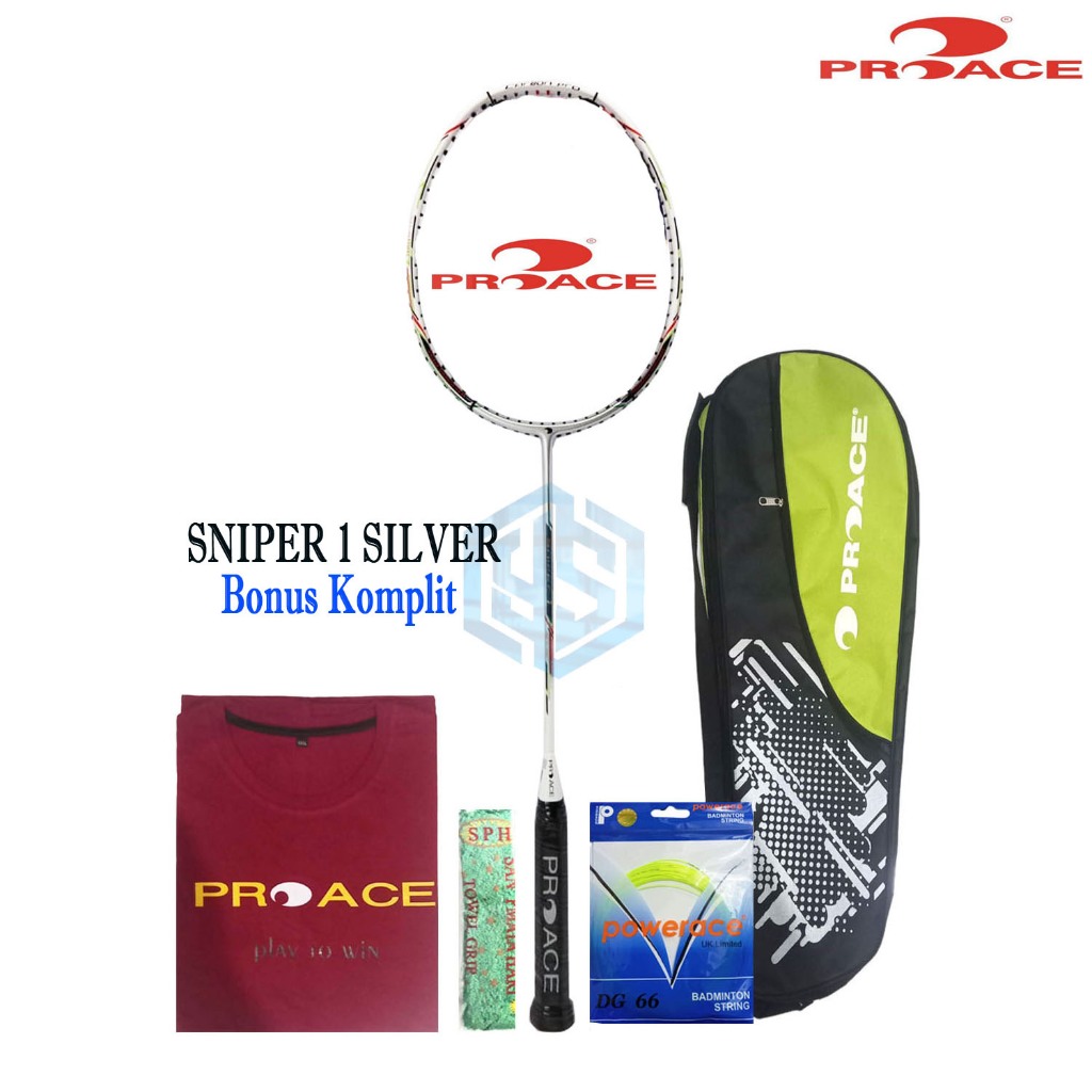 Raket Badminton ProAce Sniper 1 Bonus Komplit Raket Pro Ace Sniper 1