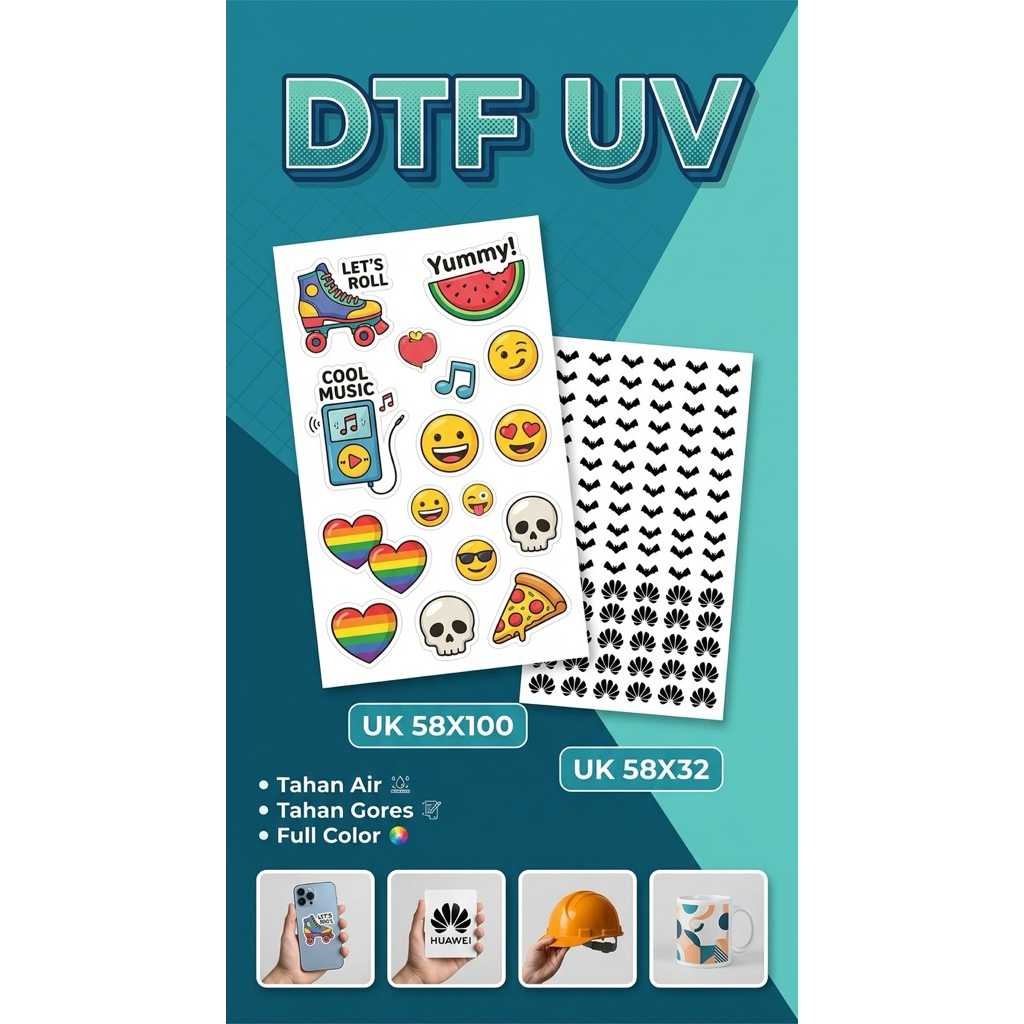 [ DTF UV ] CETAK stiker DTF UV / Stiker Timbul / sticker UV DTF
