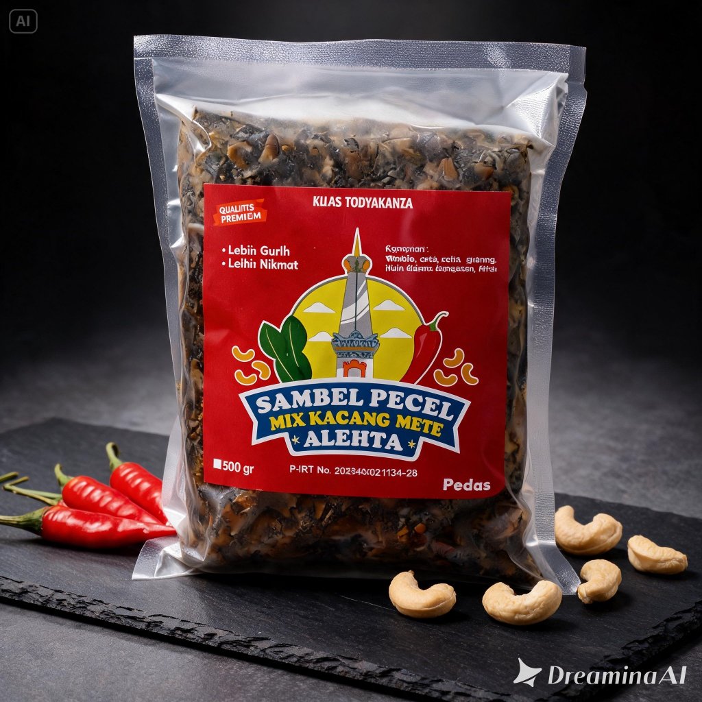 Sambal Pecel Pedas Bakar Kalori Alehta 500gr — Kacang Mete Panggang, Gula Merah, Diet Pedas