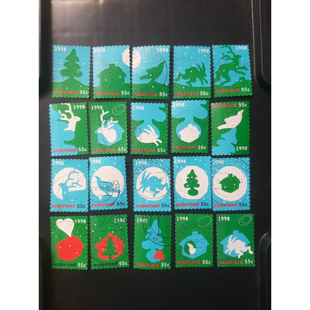 Perangko Nederland Belanda Christmas 1998 set 20 prangko Natal