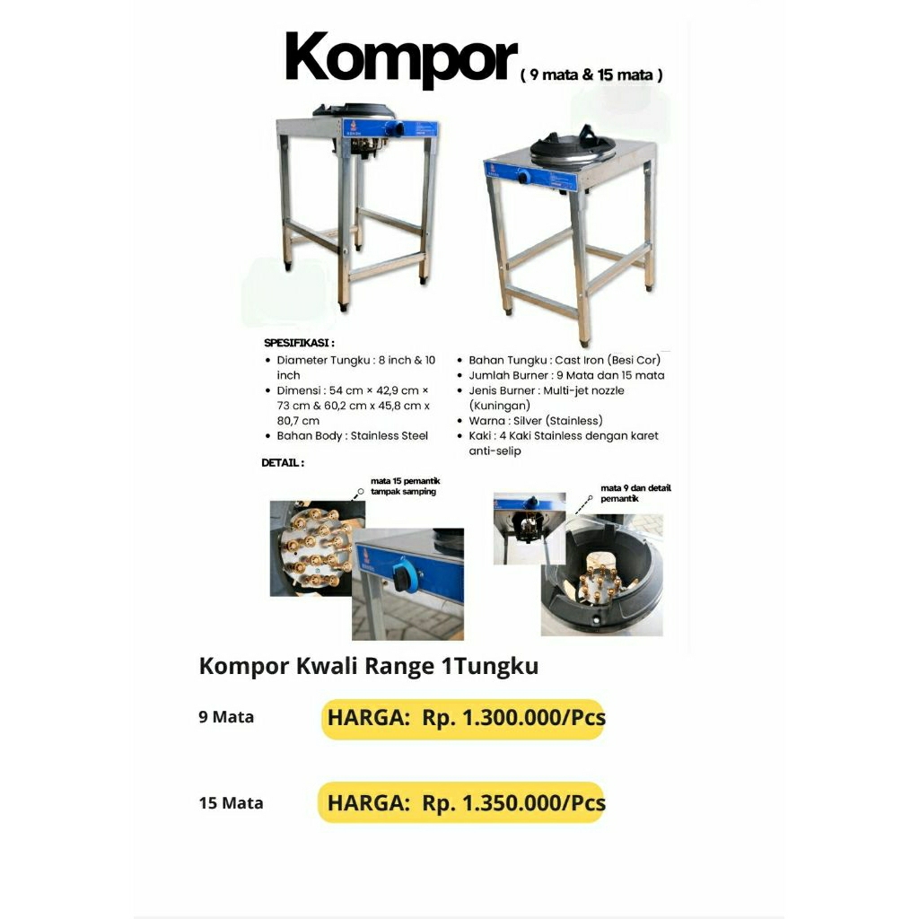 KOMPOR KWALI/KUALI RANGE 1 TUNGKU DAPUR MBG