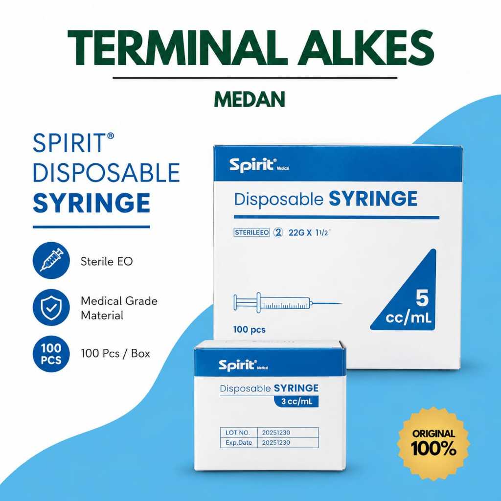 SPIRIT l Spuit 1 cc / Syringe 1ml -  Spuit 3 cc / Syringe 3ml  - Spuit 5 cc / Syringe 5ml Per Box