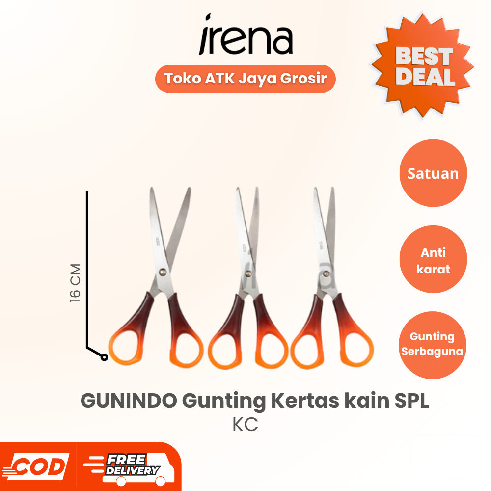 GUNINDO Gunting Kertas Kain SPL / Gunting Serbaguna - Satuan