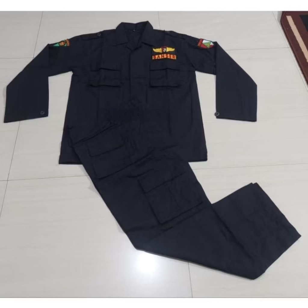Seragam PDL Hitam Banser Lengkap Setelan Bahan Ripstok