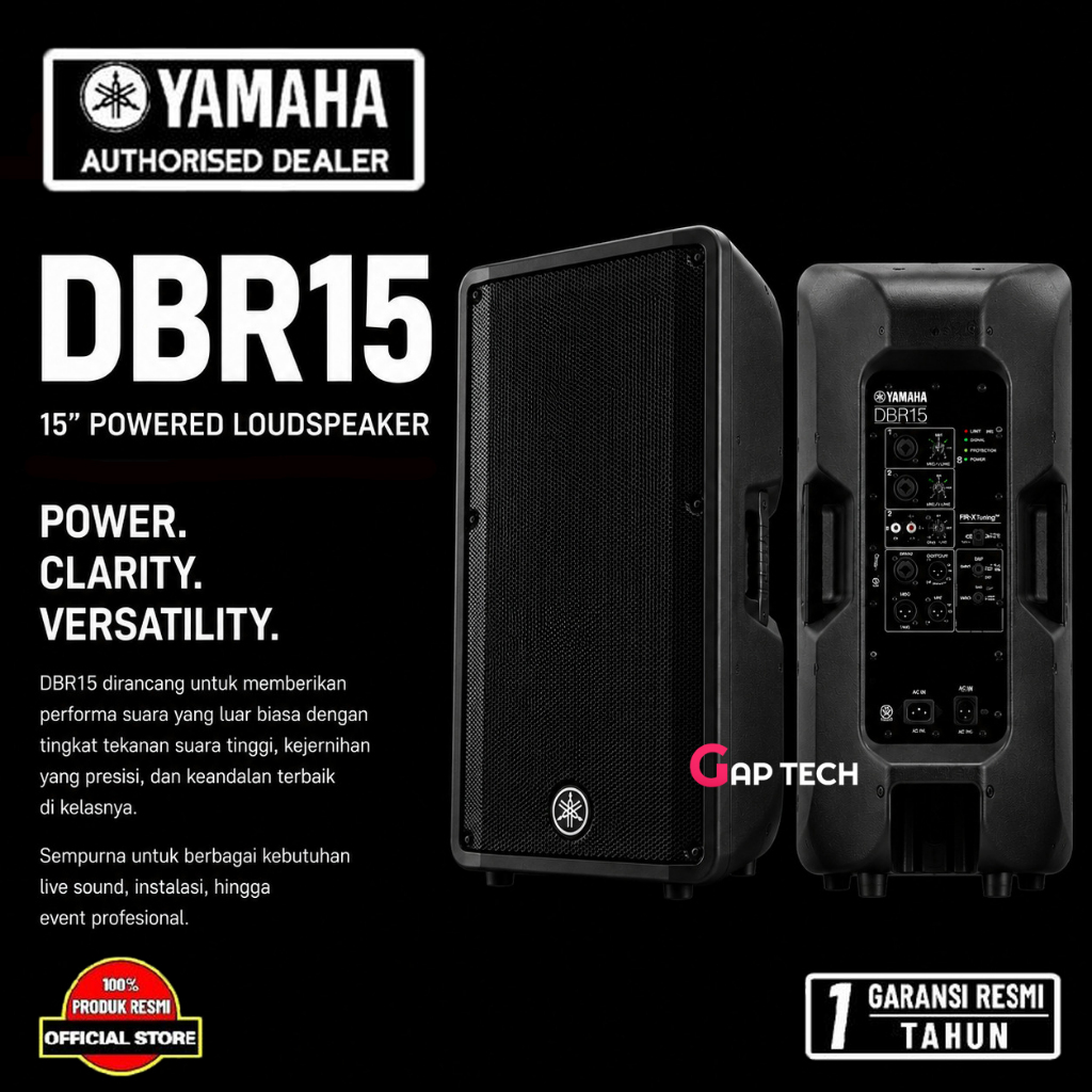 Yamaha DBR15 DBR-15 Active Speaker 15 Inch Output 1000 Watt Original