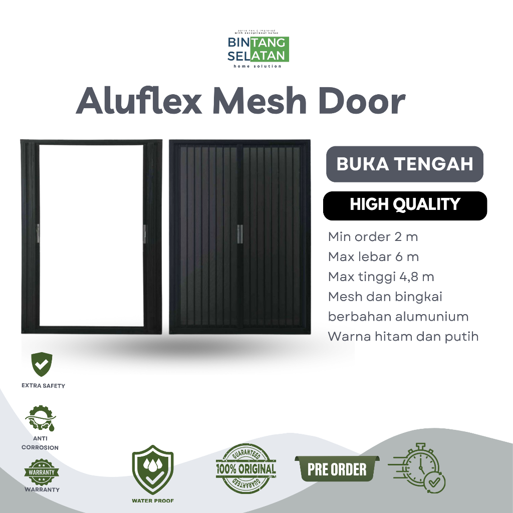 Aluflex Mesh Door Aluminium Custom | Pintu Mesh Anti Nyamuk Premium