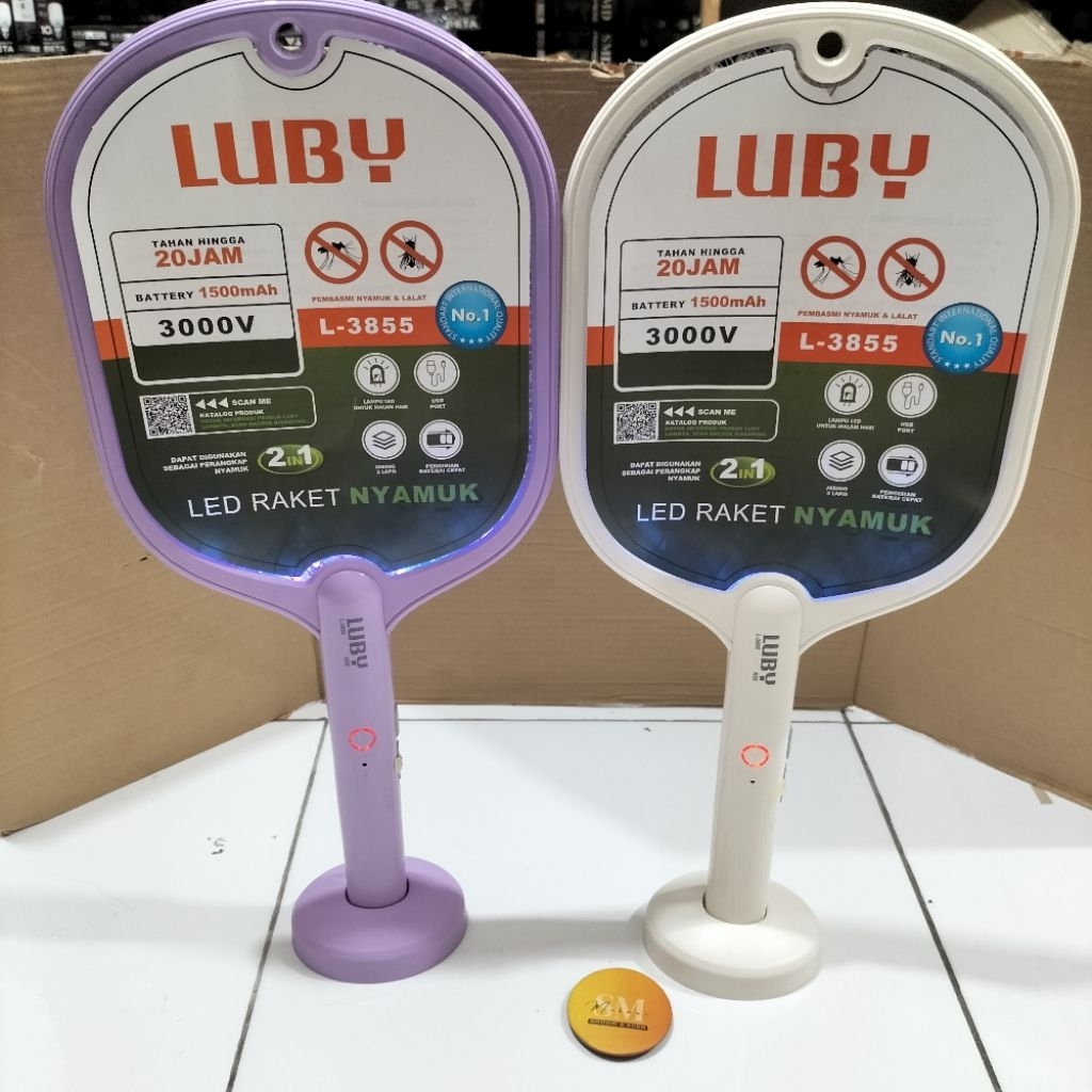 Raket Nyamuk LUBY L-3855 baterai 1500mAh Kabel Type-C