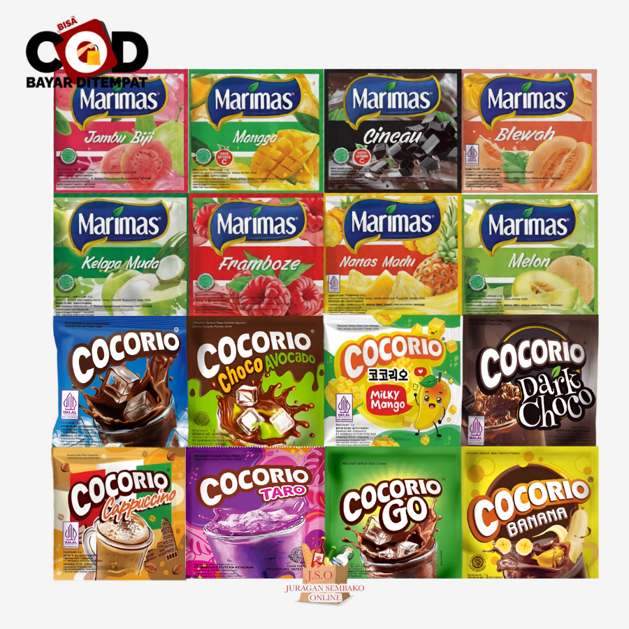 (JSO)Cocorio Marimas Renceng isi 10pcs x 6gr Minuman Rasa Buah Segar Coklat Cappucino Kopi Chocorio 