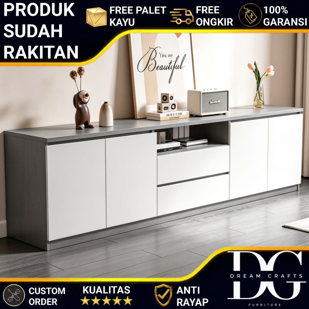 MTV1 meja kabinet tv aesthetic dan elegan...