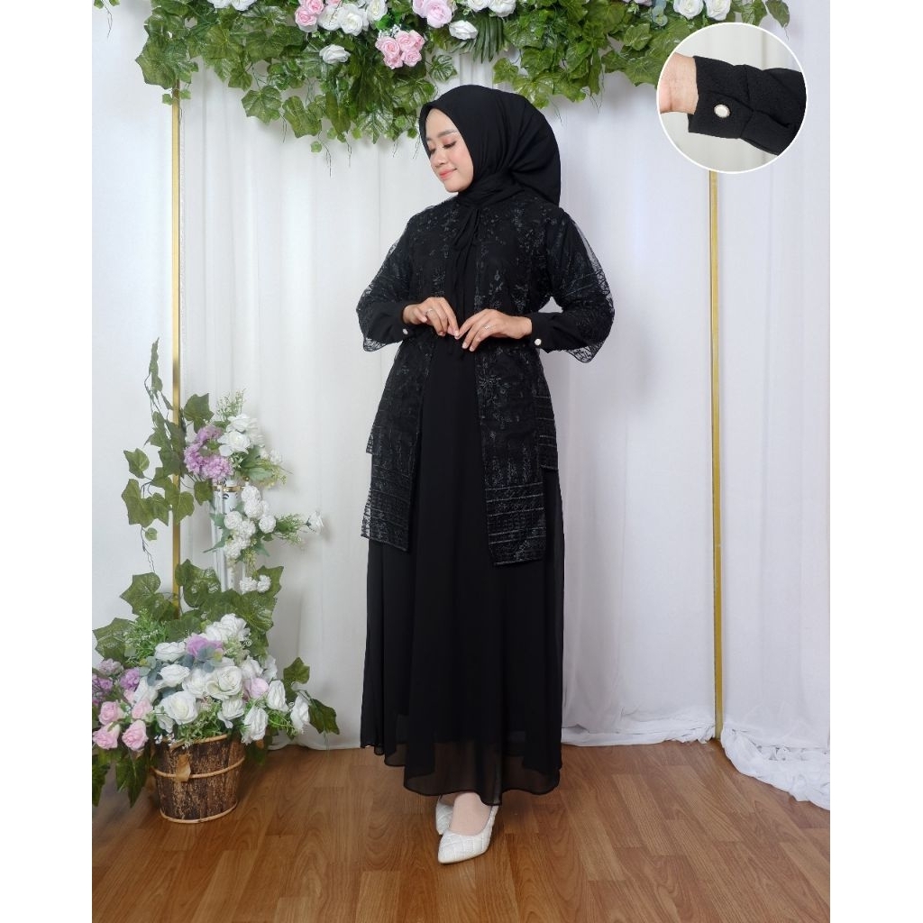 Gamis Elsa Ceruty Rompi tille Free Hijab