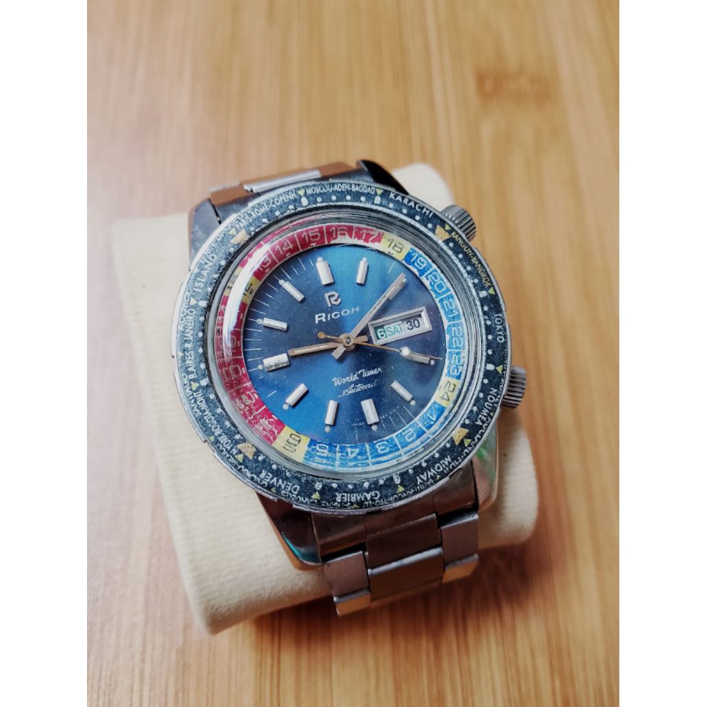 Jam Tangan Vintage Ricoh Word Time Automatic