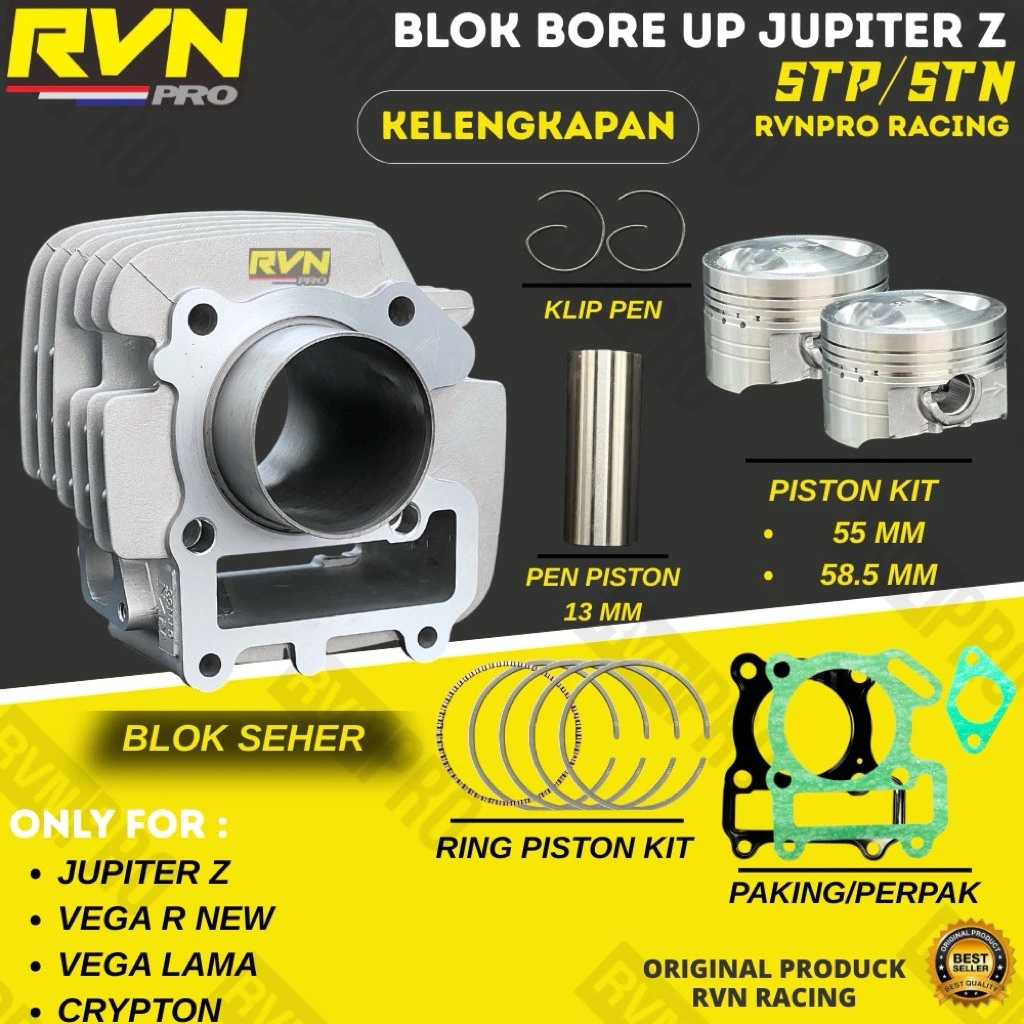BLOK SEHER BORING BORE UP JUPITER Z VEGA 58,5MM 58 MM 55MM 55 MM RVN THAILAND