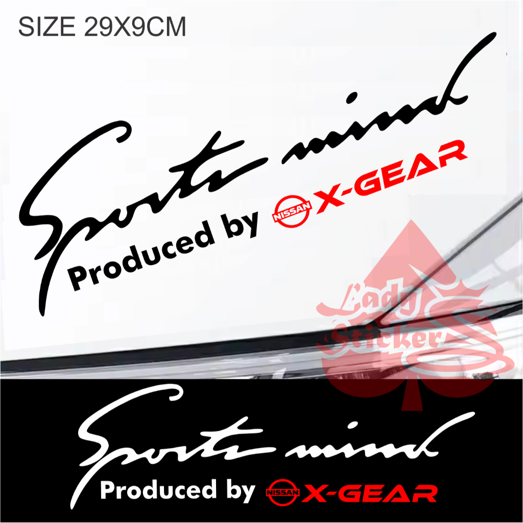 Sticker sportmind mobil nissan x gear cutting stiker kap alis mobil sportmind nissan x gear universa