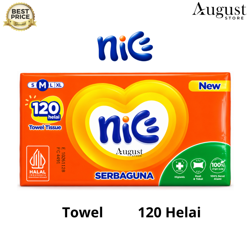Tisu Tissue Nice Towel Isi 120 Helai / 1 Ply / Tissue Dapur / Tisu Kitchen / Tissue Menyerap