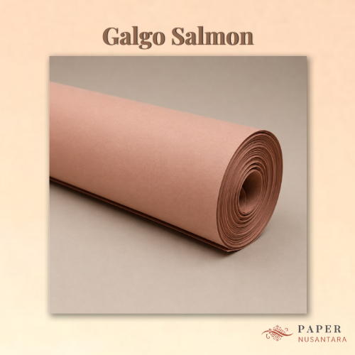 Kertas Import Galgo Salmon Laid 220gsm Ukuran Plano 70cm x 100cm | Fancy Paper Impor Sertifikat Kart
