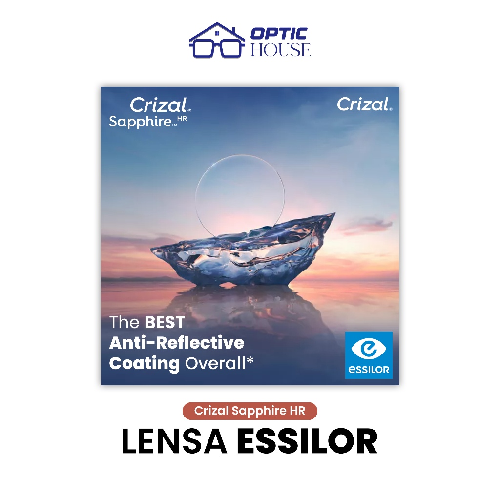 Lensa Kacamata Essilor FSV Blue Capture Crizal Sapphire HR Airwear 1.59 Ormix 1.60 Stylis 1.67