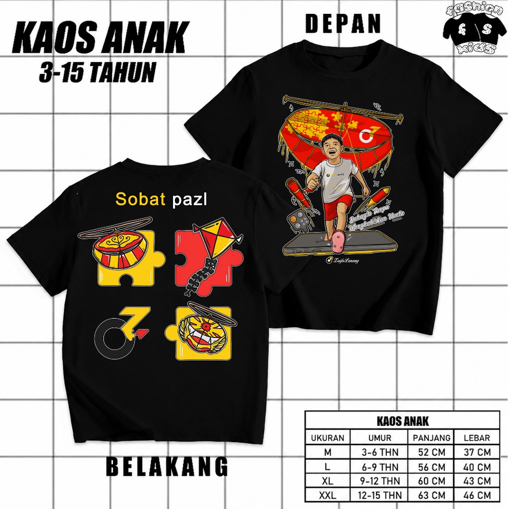 Kaos Zulfa Lanang Layangan - Kaos Zulfa Lanang -Kaos Anak - Pria Dan Wanita - Bahan Catoon 24s