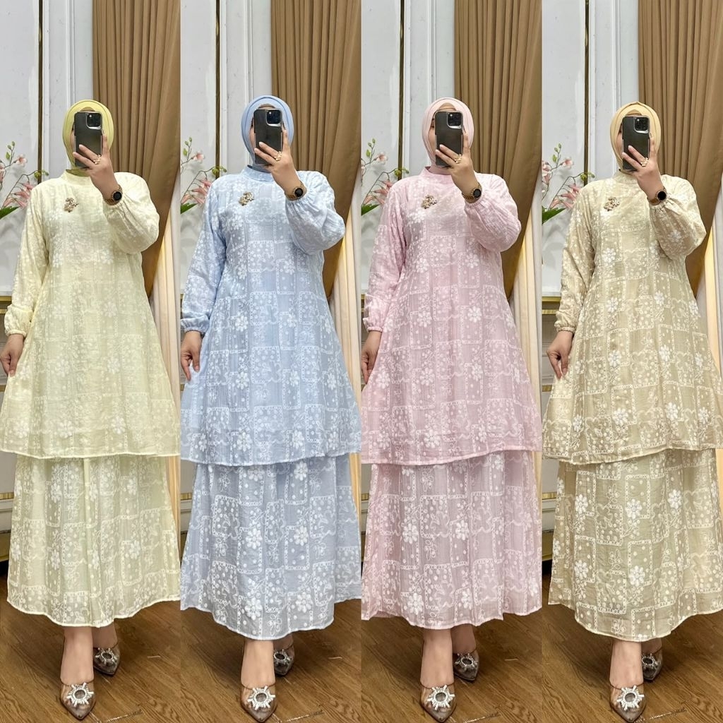 Gamis Printing Bahan Fairy Premium,dress wanita muslim fairy full puring
