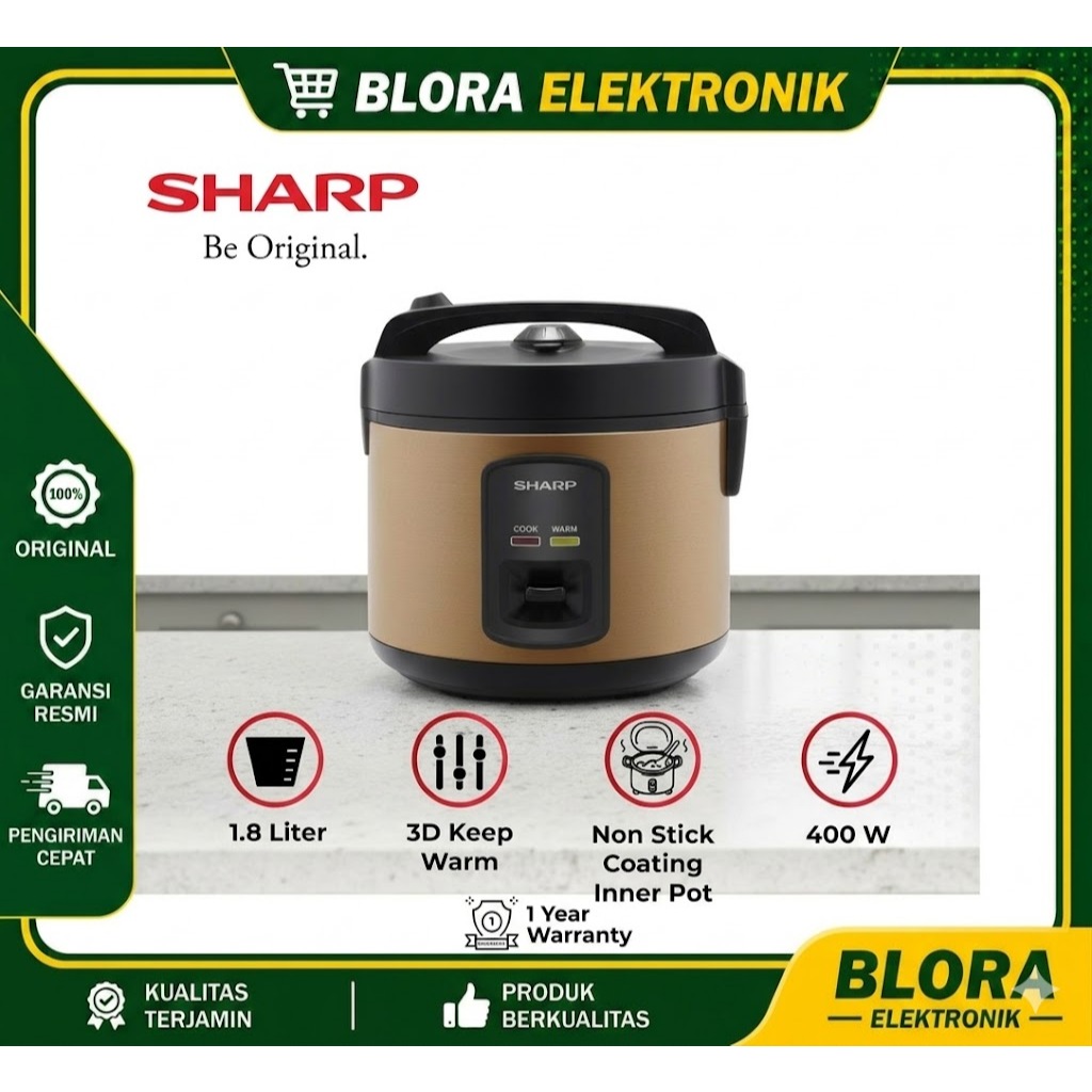 Magicom SHARP KS-G18MH BZ Rice Coocer 1,8 Liter 3in1 Original Bergaransi Resmi