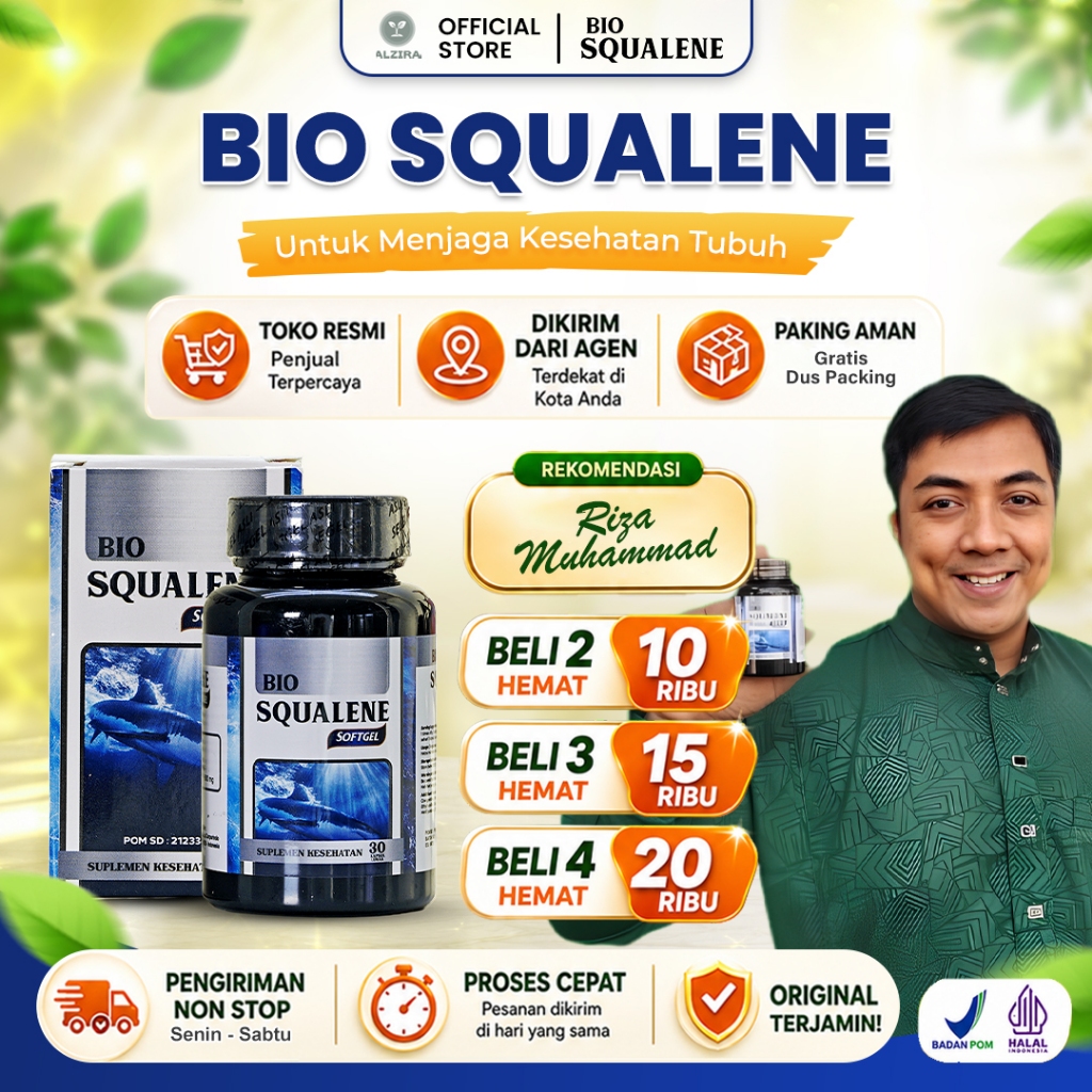 Bio Squalene Asli Original  Bio Squalen 30 Softgel Esktrak Minyak Ikan Hiu Terdaftar BPOM Halal MUI 