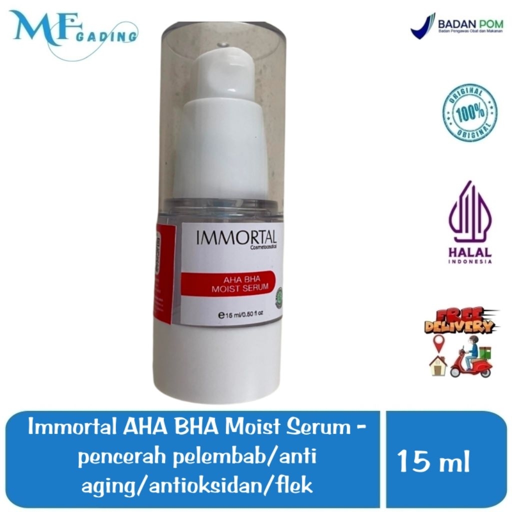 Immortal AHA BHA Moist Serum - pelembab pencerah anti aging / flek / peringkas pori / exfoliating - 