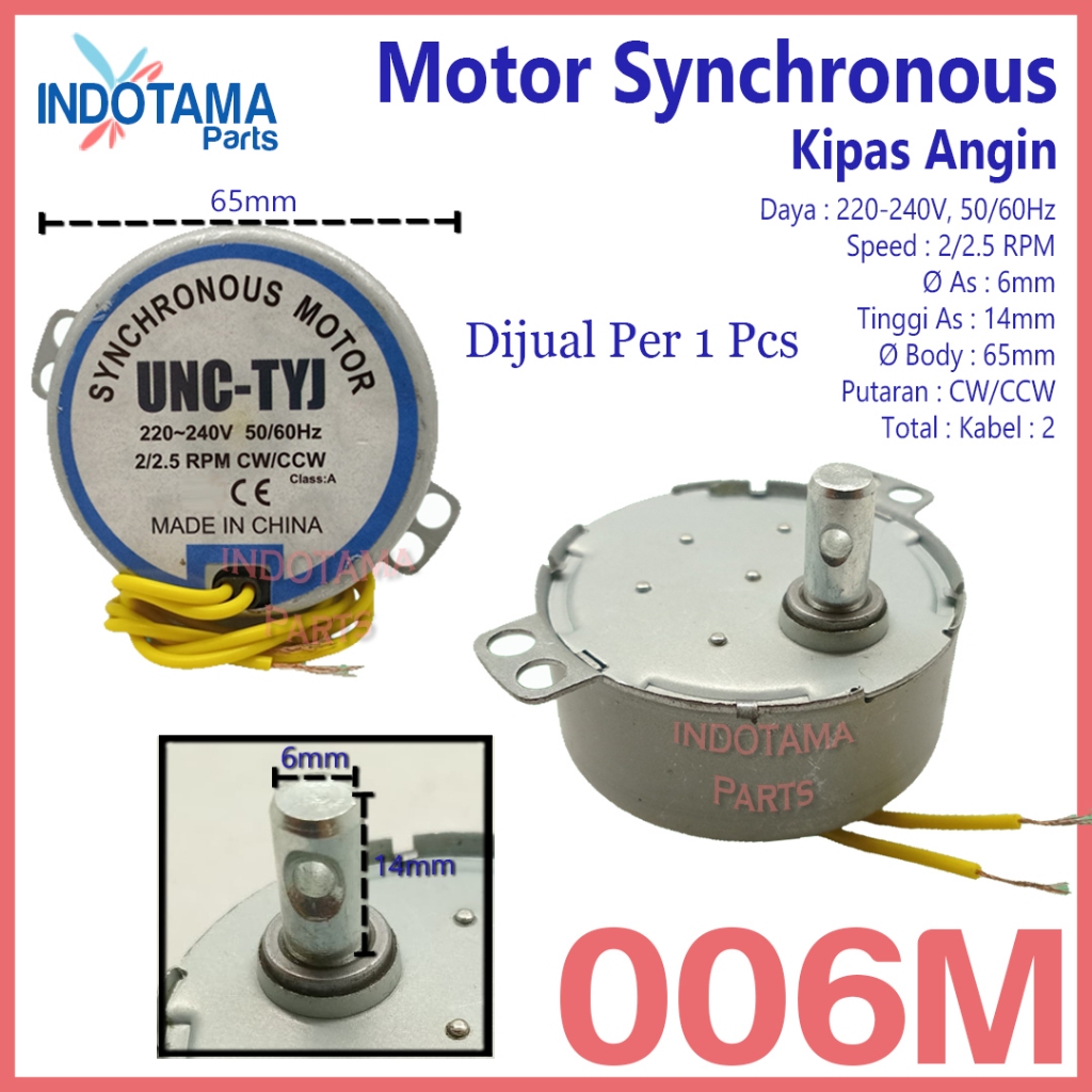 Dinamo motor kipas angin /synchronous motor rotary 2/2.5RPM (WMT-006M)