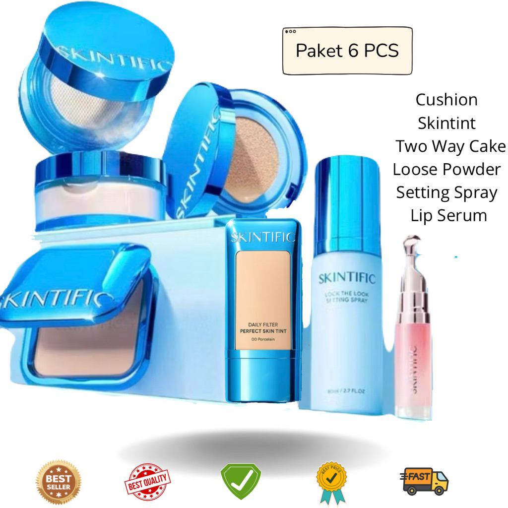 Skintific Makeup Set Paket Lengkap 6pcs Cocok untuk Kado Seserahan Hadiah Untuk Pasangan Bisa COD