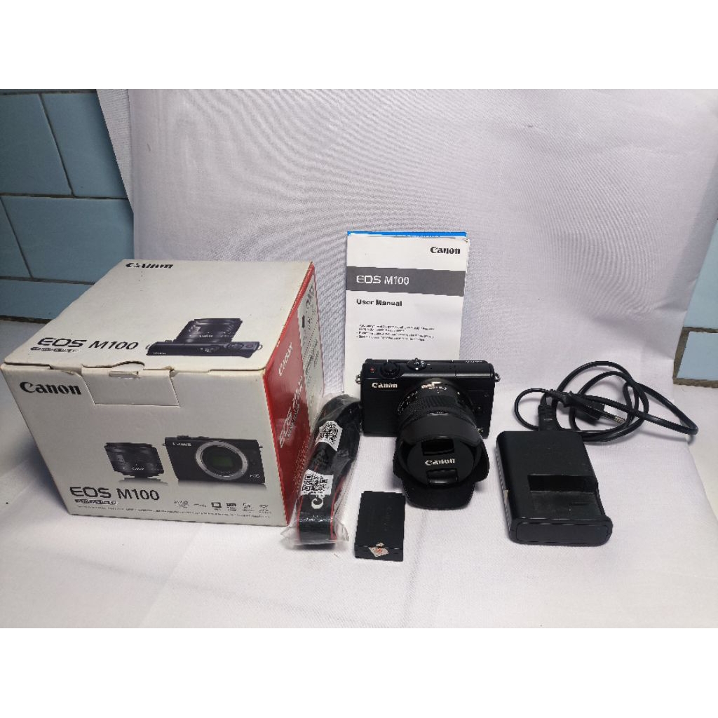 Canon eos M100 Full set Bekas rasa Baru