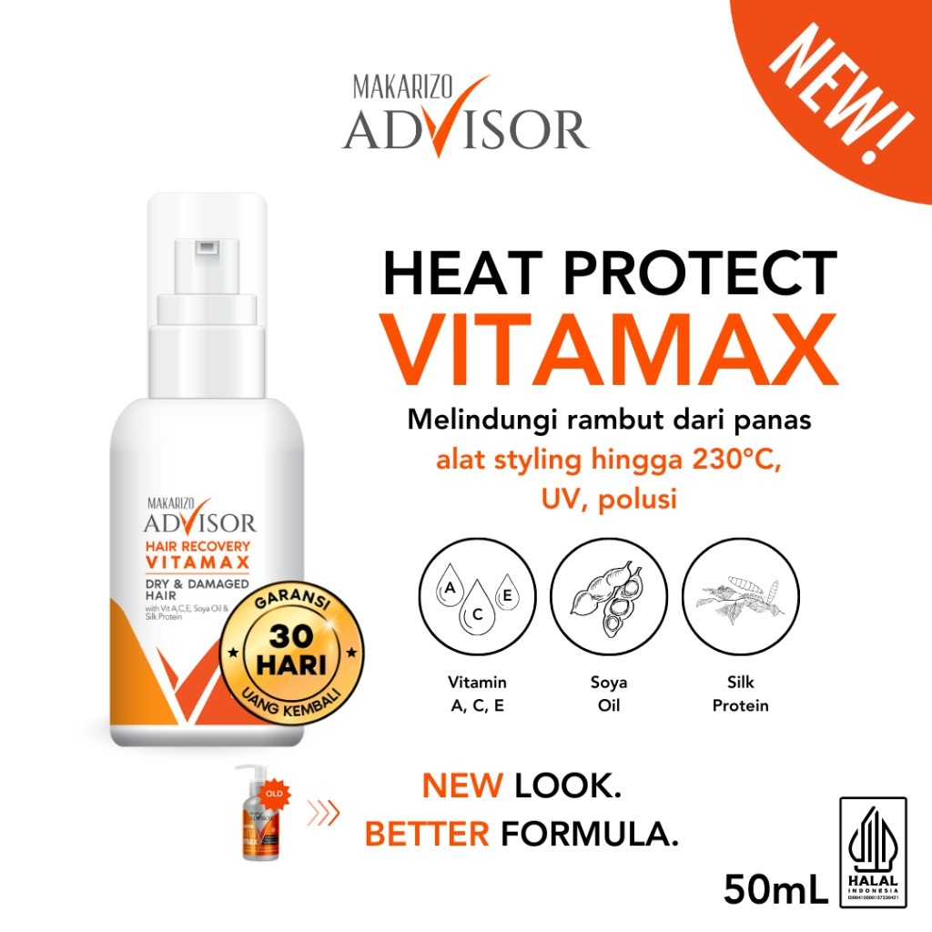 Makarizo Advisor Hair Recovery Vitamax 50ml Vitamin Rambut Serum Rambut Anti Rontok BPOM Original