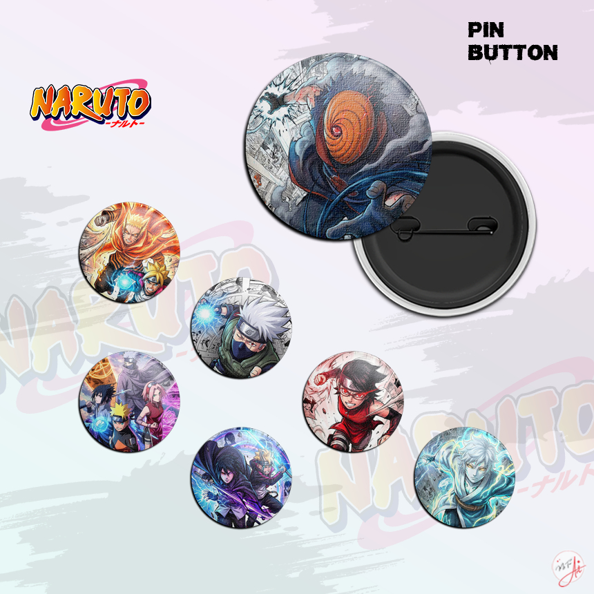 Pin Button ANIME NARUTO BORUTO Souvenir Aksesoris Tas Waterproof 44mm
