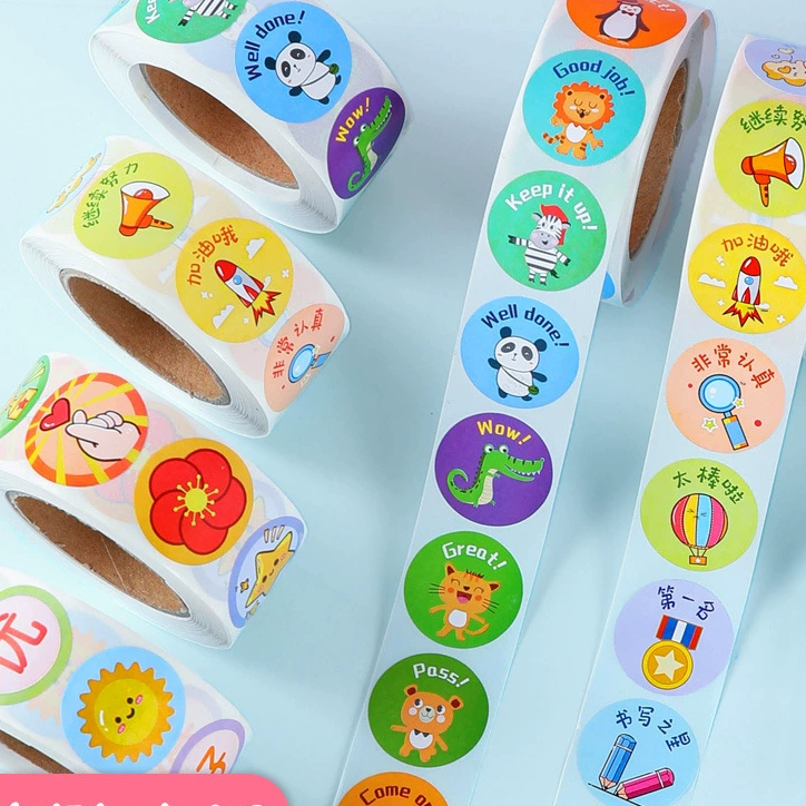 STICKER ANIMAL SEKOLAH ANAK / STICKER GIRL BOY SCHOOL / STICKER SATUAN ROLL BOY AND GIRL