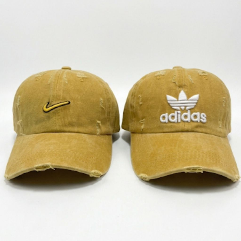 Topi Baseball Vintage Distressed Bordir Adidas & Nike - Adjustable Unisex washed Cap