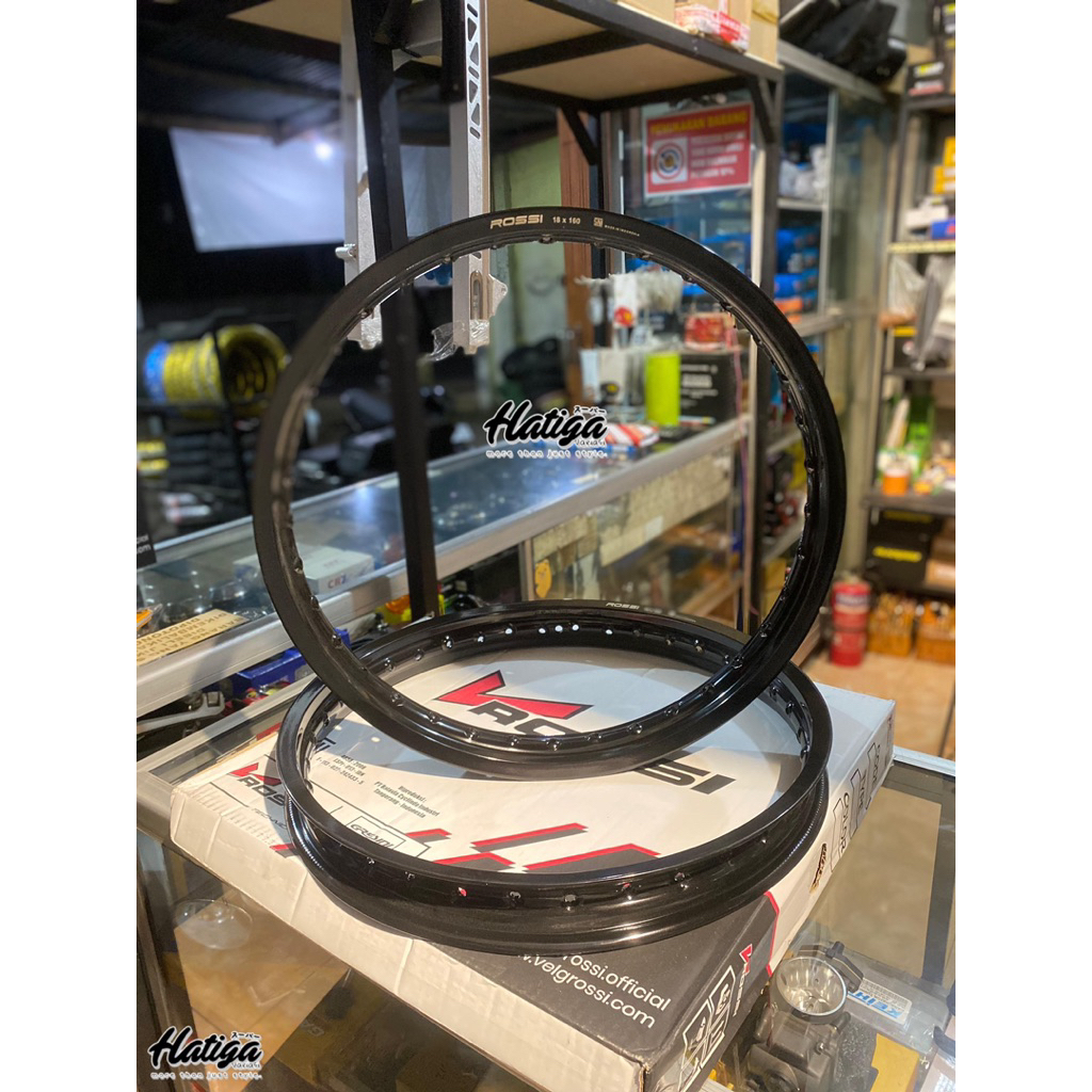 (HARGA PERBIJI) VELG ROSSI RING 18 KLOWONGAN V ROSSI HITAM GLOSSY RING 18