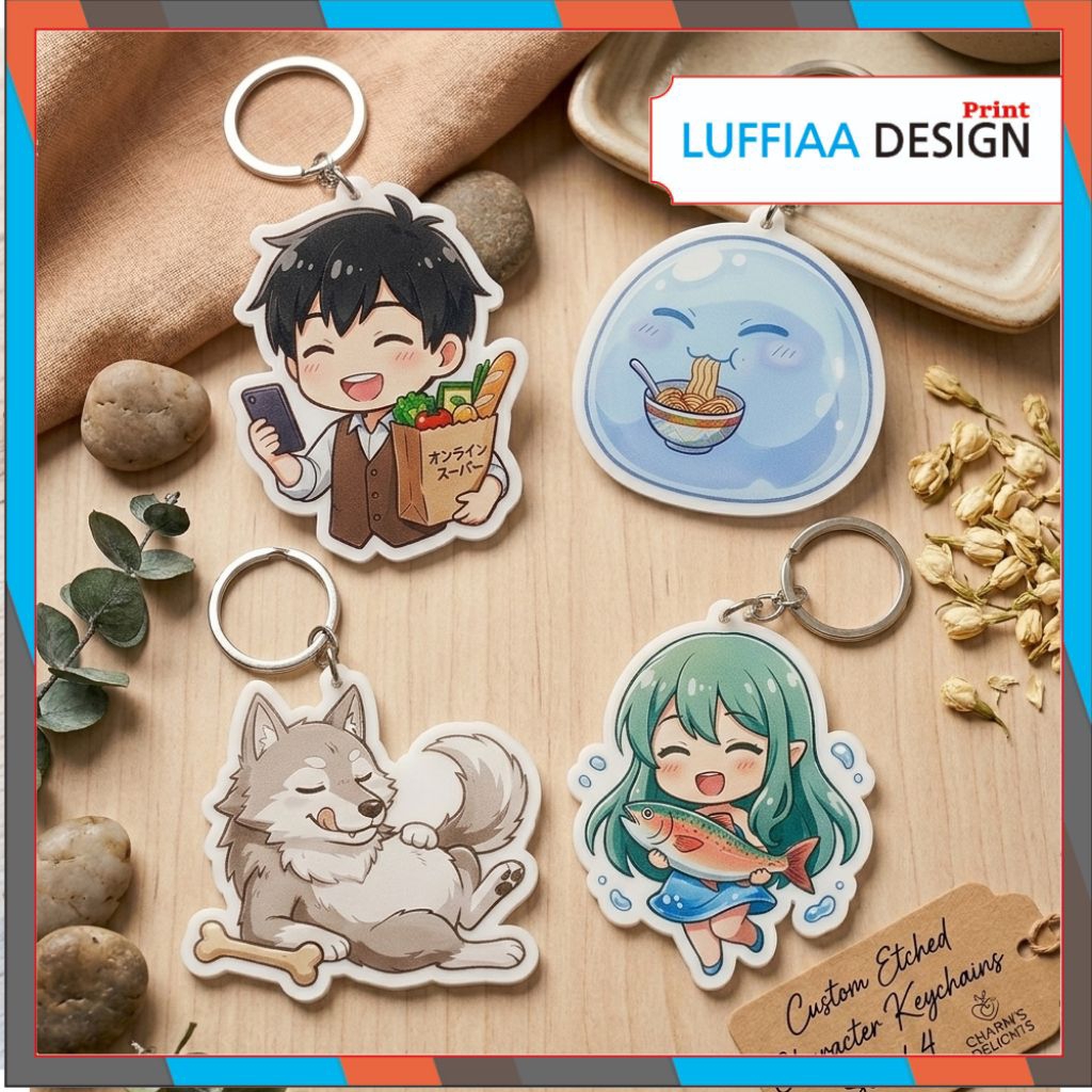 Gantungan kunci akrilik ukir karakter Anime Tondemo Skill de Isekai Hourou Meshi | keychain anime co