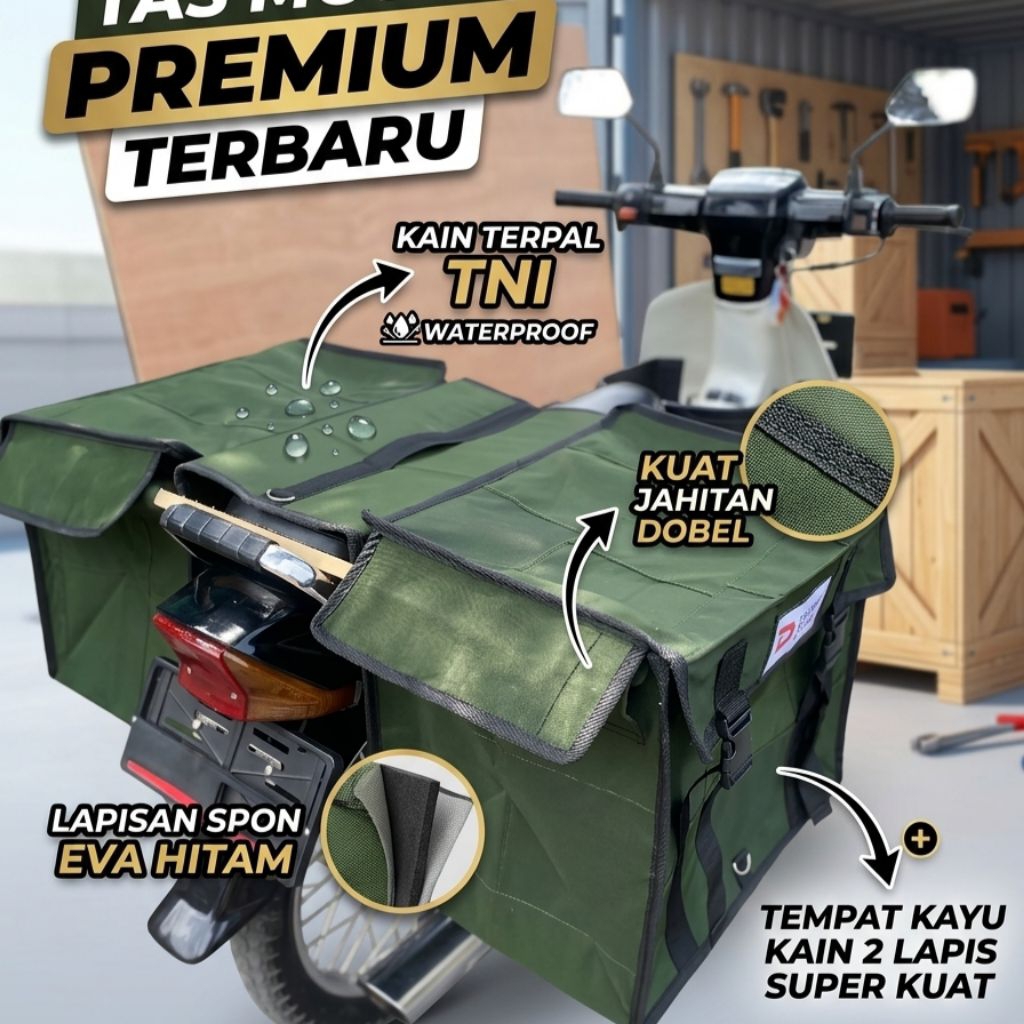 Tas Obrok Motor kain Tebal TNI  Extra Super Jumbo tas kurir tas pos srandul obrok