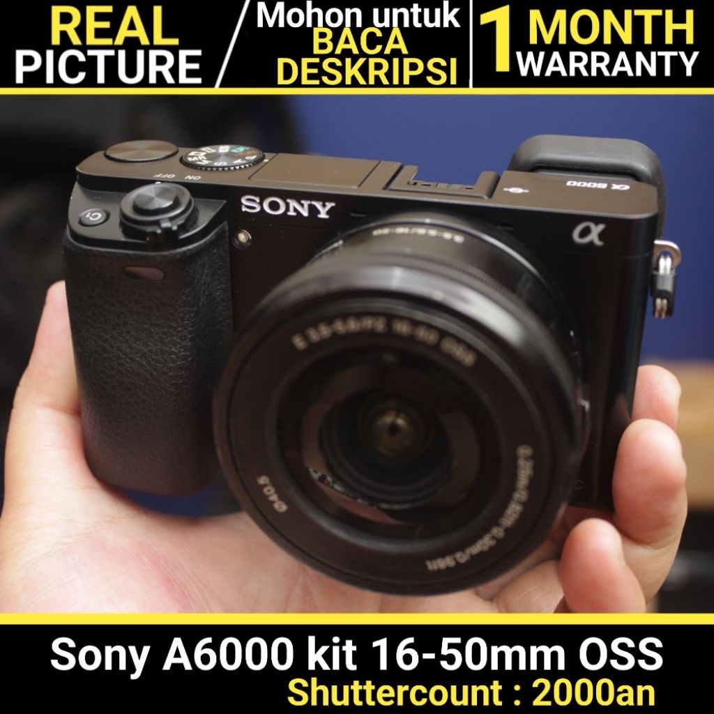 Sony a6000 kit 16-50mm OSS BLACK BEKAS