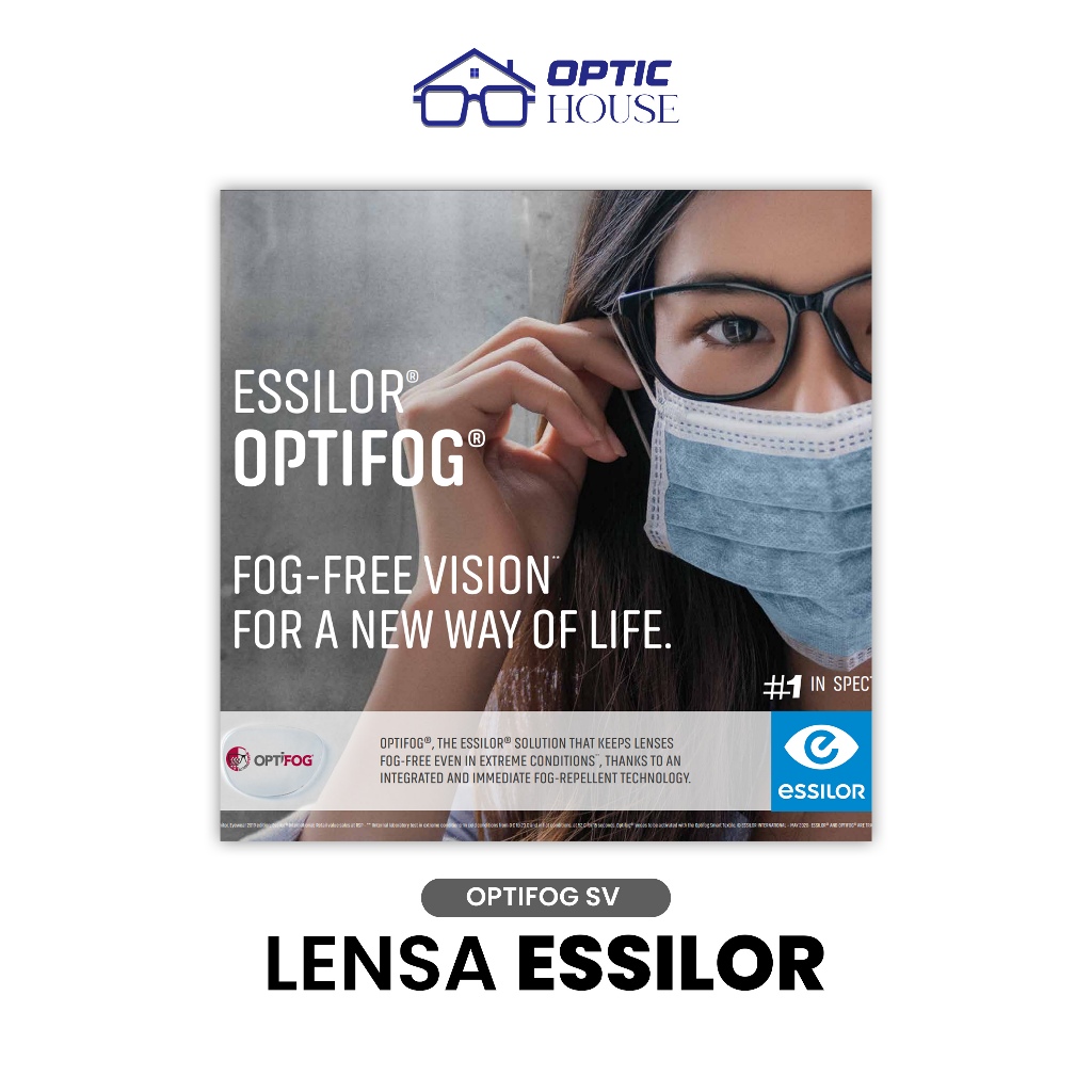Lensa Kacamata Essilor SV Optifog