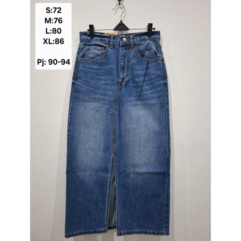 TIRAJEANS MIDI SKIRT DENIM ROK MIDI JEANS WANITA