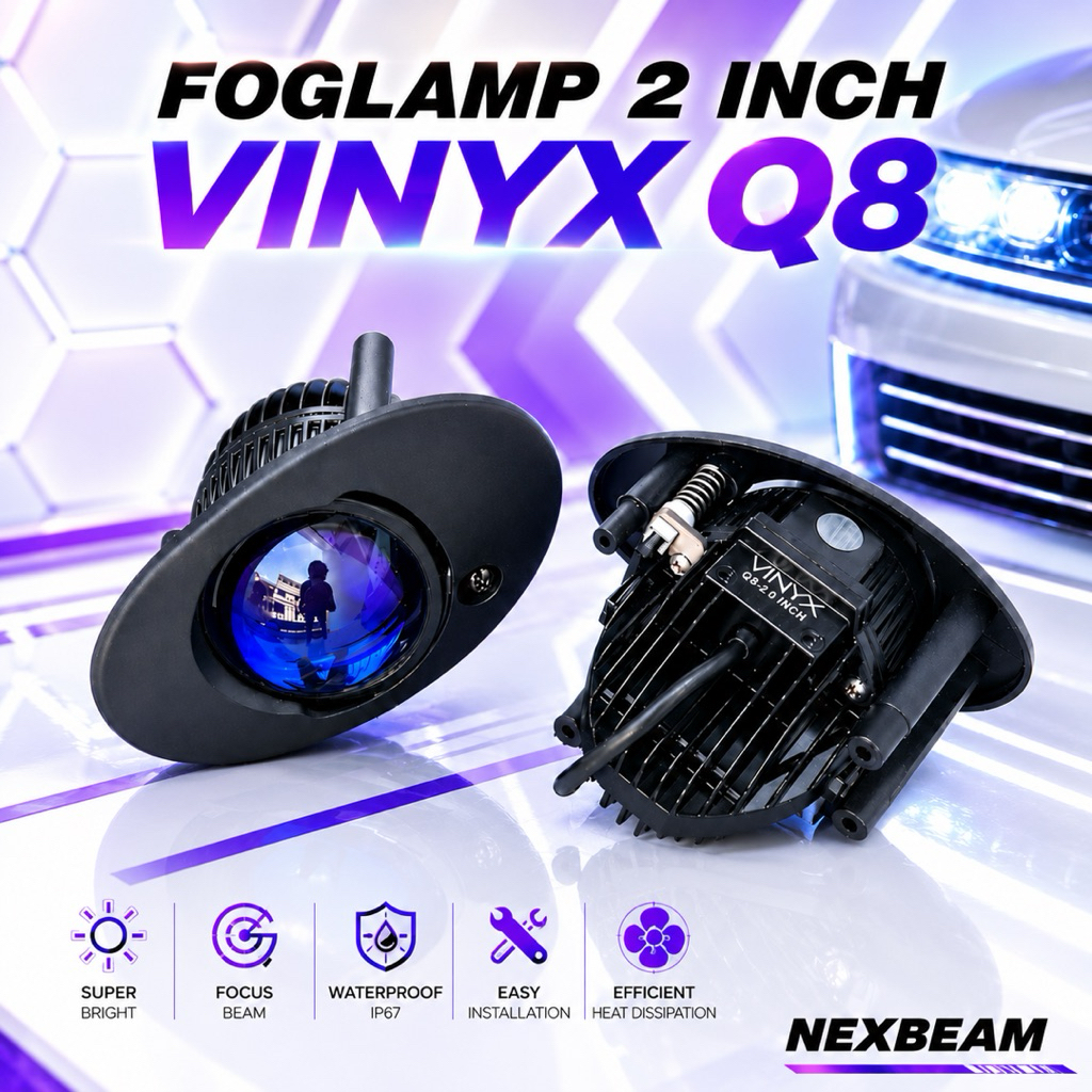 FOGLAMP MOBIL VINYX Q8 FOGLAMP BILED 2 INC BLUE LENS