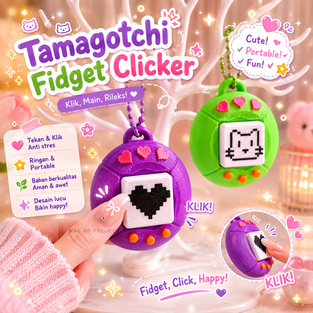 Tamagotchi Clicker / Gantungan Kunci Tamagotchi / Fidget Clicker Tamagotchi